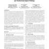A reputation system supporting unlinkable, yet authorized expert ratings