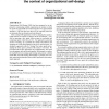 Analyzing the tradeoffs between breakup and cloning in the context of organizational self-design