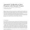 Automatic verification of Java programs with dynamic frames