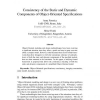 Consistency of the static and dynamic components of object-oriented specifications