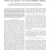 Exploiting Single SISO Impulse Responses to Predict the Capacity of Correlated MIMO Channels