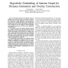 Hyperbolic embedding of internet graph for distance estimation and overlay construction