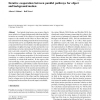 Iterative cooperation between parallel pathways for object and background motion