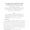 Laplacian spectral bounds for clique and independence numbers of graphs