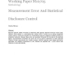 Measurement Error and Statistical Disclosure Control