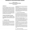 More than the sum of its members: challenges for group recommender systems