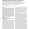 Noise-induced cooperative behavior in a multicell system