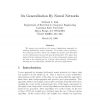 On Generalization by Neural Networks