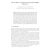 On the Theory and Practice of Personal Digital Signatures