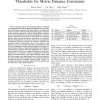 Parameter-Free Determination of Distance Thresholds for Metric Distance Constraints