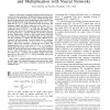 Periodic symmetric functions, serial addition, and multiplication with neural networks