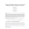 Systems Modelling via Resources and Processes: Philosophy, Calculus, Semantics, and Logic