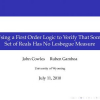 Using a First Order Logic to Verify That Some Set of Reals Has No Lesbegue Measure